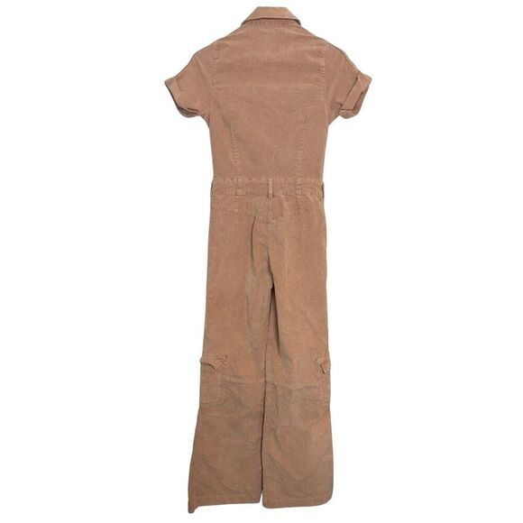 BDG Corduroy Zip Coverall Wide Leg Jumpsuit Size S Pink Utility Cargo 70s Retro - Picture 2 of 14